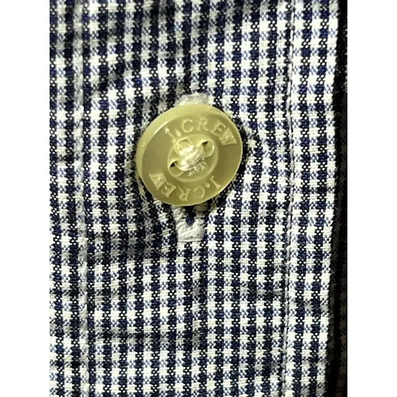 Vintage J. Crew Tailored Fit Button Down Dress Shirt Mens Medium Blue Checkered - Picture 5 of 5